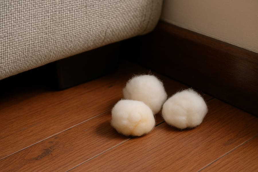 7. Vanilla on Cotton Balls Behind Furniture