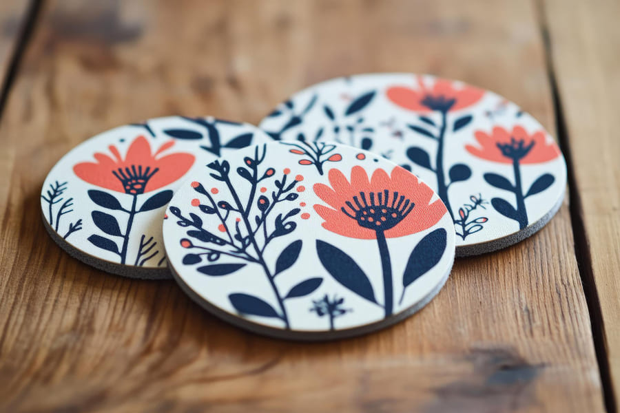 Personalized Coasters with Tiles or Cork Sheets